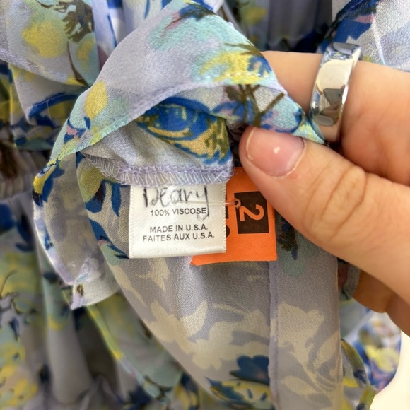 Misa Los Angeles Revolve Alona Mini Dress Periwinkle Floral Ruffles Womens Sz S - Picture 9 of 10